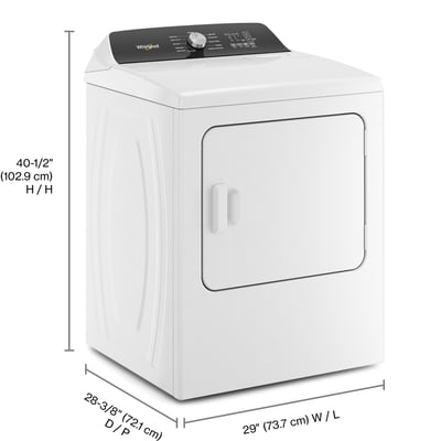 Whirlpool White 5.2 cu.ft. Top Load Washer and 7.0 cu.ft. Vented Dryer