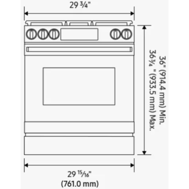Samsung 30 inch Single Oven Gas Range