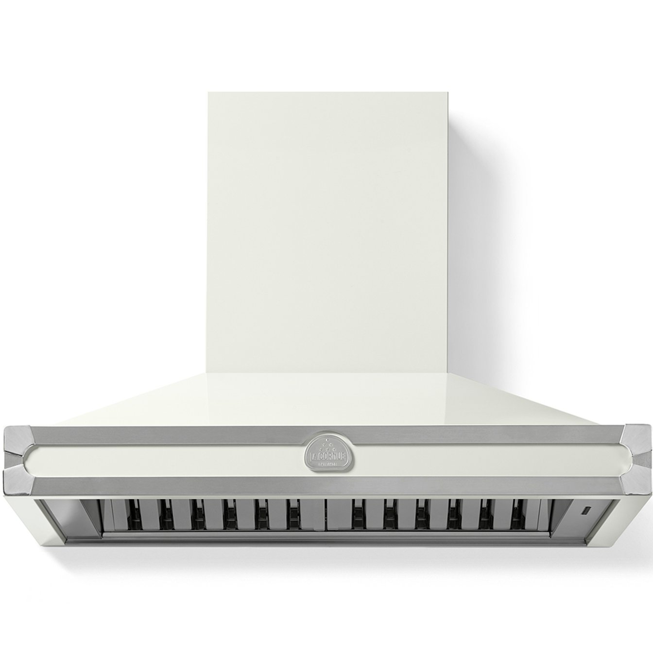 La Cornue 35 inch 600 CFM Chimney Hoodfan with Satin Chrome Detail