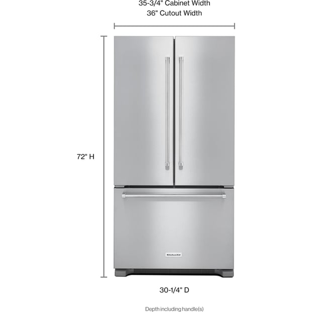 KitchenAid 21.9 cu.ft. Counter-Depth Bottom-Freezer Refrigerator