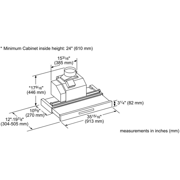 Thermador 36 inch 600 CFM Under-Cabinet Drawer Hoodfan