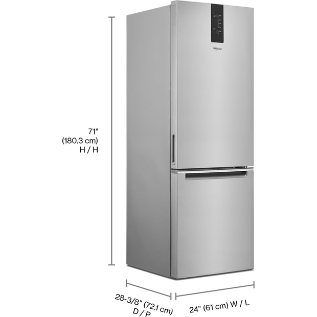 Whirlpool 12.9 cu.ft. Counter-Depth Bottom-Freezer Refrigerator