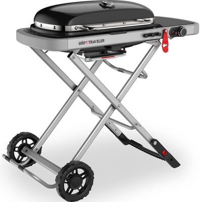 Weber Traveler RV Portable 1 Burner Liquid Propane BBQ Grill