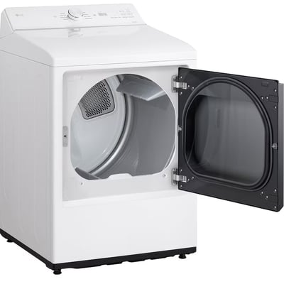 LG White 5.8 cu.ft Top Load Washer and 7.3 cu.ft Front Load Electric Vented Dryer