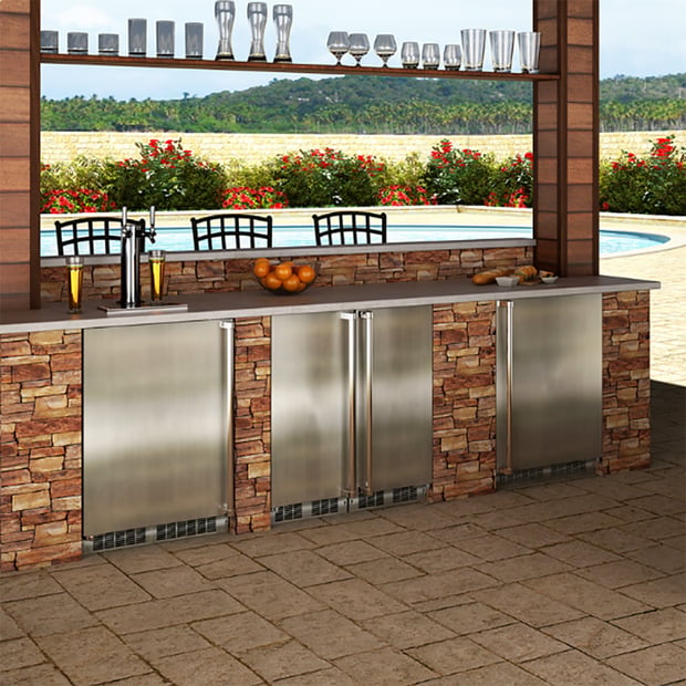 Marvel Outdoor Built-in 24 inch 5.1 cu.ft. Compact Bar Refrigerator
MORE224-SS41A