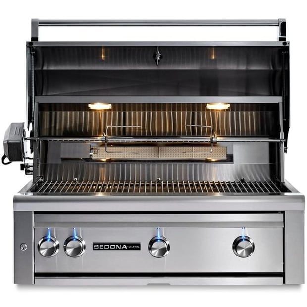 Lynx Sedona Built-in 4 Burner Liquid Gas BBQ Grill with Stainless Steel, ProSear Infrared Burner and Rotisserie