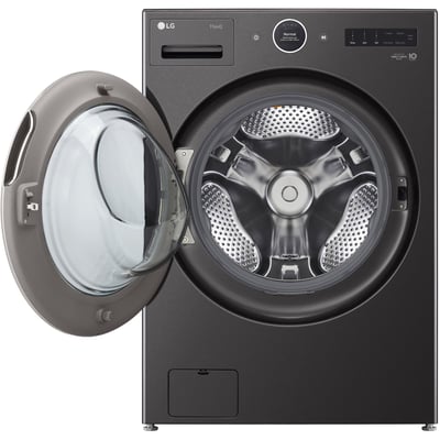 LG White 5.8 cu.ft. Front Load Steam Washer and 7.8 cu.ft. Heat Pump Dryer