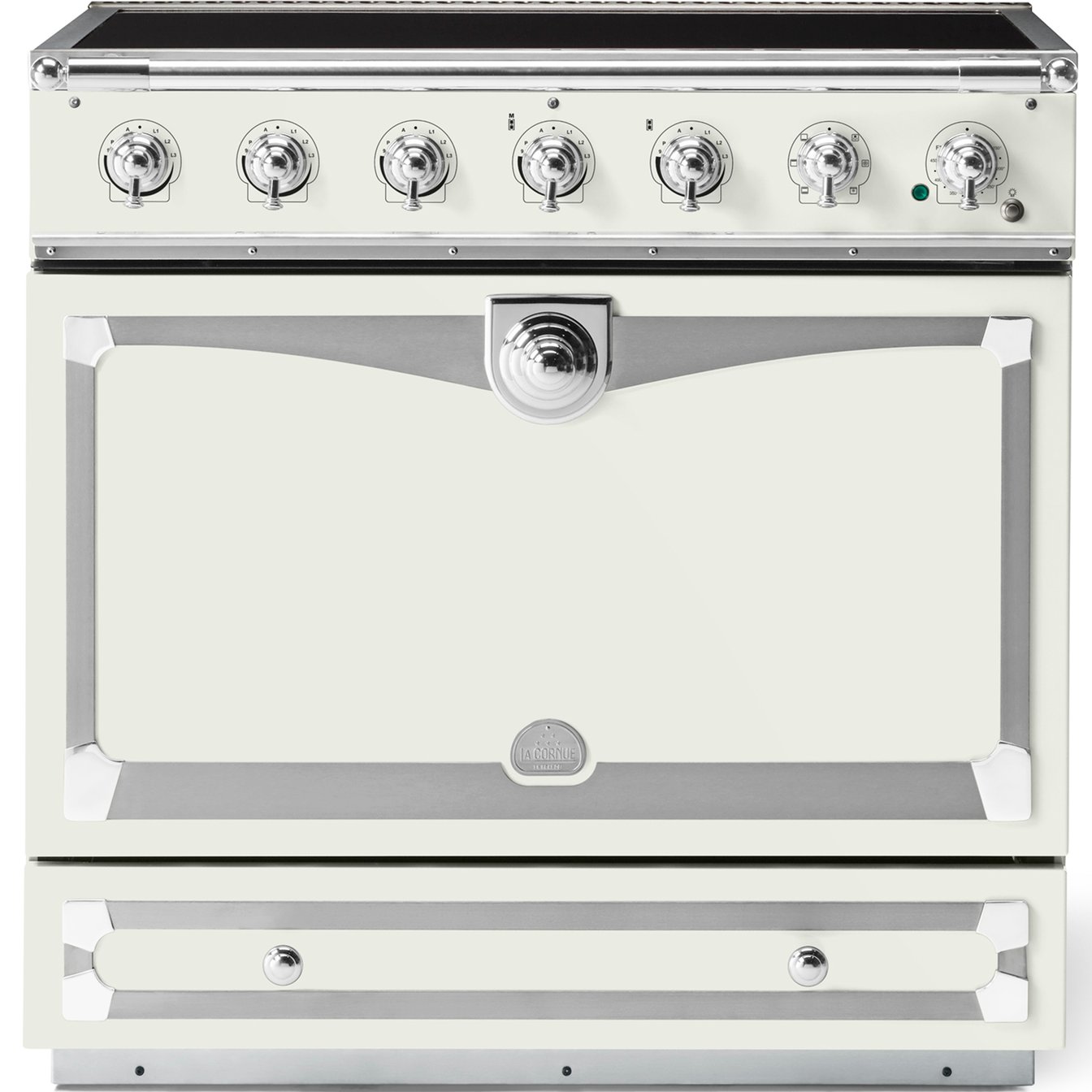 La Cornue 35 inch Single Oven Induction Range with Polished Chrome Detail