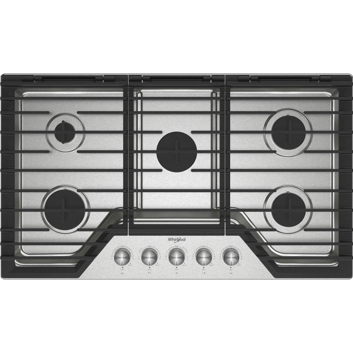 Whirlpool 36-inch Gas Cooktop with Fifth Burner
