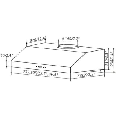 Sakura 30 inch 800 CFM Under-Cabinet Hoodfan