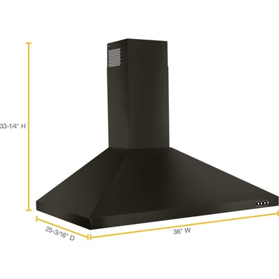 Whirlpool 36 inch 400 CFM Wall-Mount Chimney Ventilation Hoodfan