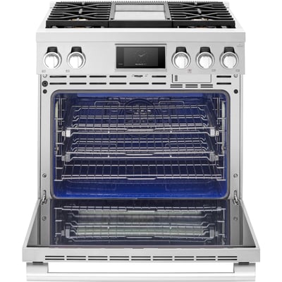 Signature Kitchen Suite 36 inch Dual-Fuel Pro Single Steam Combi Oven Gas Range