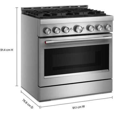 KitchenAid 36 inch Single Oven Gas Range