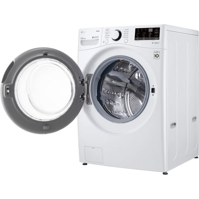 LG White 5.2 cu.ft. Stackable Front Load Steam Washer and 7.4 cu.ft. Vented Gas Dryer