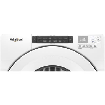 Whirlpool White 5.0 cu.ft. Stackable Front Load Washer and 7.4 cu.ft. Stackable Heat Pump Dryer