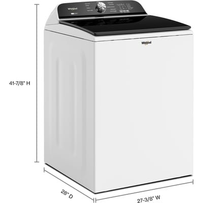 Whirlpool White 6.1 cu.ft. Top Load Washer and 7.0 cu.ft. Vented Dryer Top Load Electric Dryer with Moisture Sensor