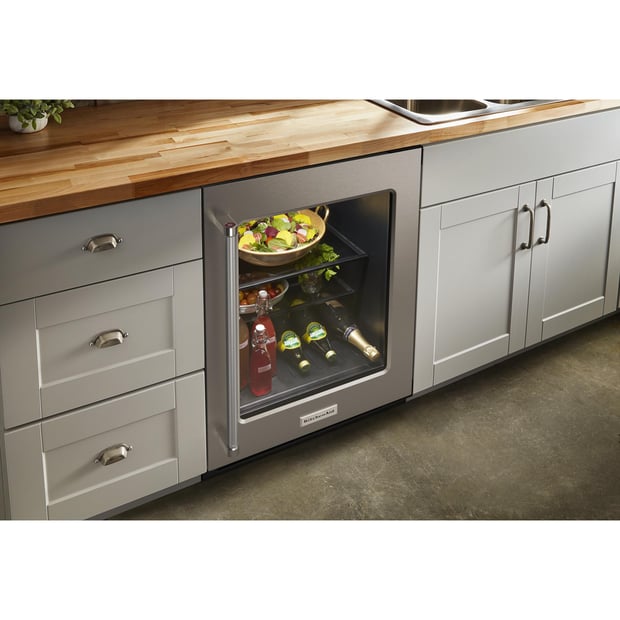 KitchenAid Freestanding or Built-in 24 inch 5.2 cu.ft Compact Bar Refrigerator