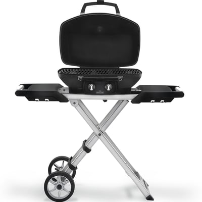 Napoleon TravelQ PRO285X Portable 2 Burner Liquid Propane BBQ Grill with Scissor Cart