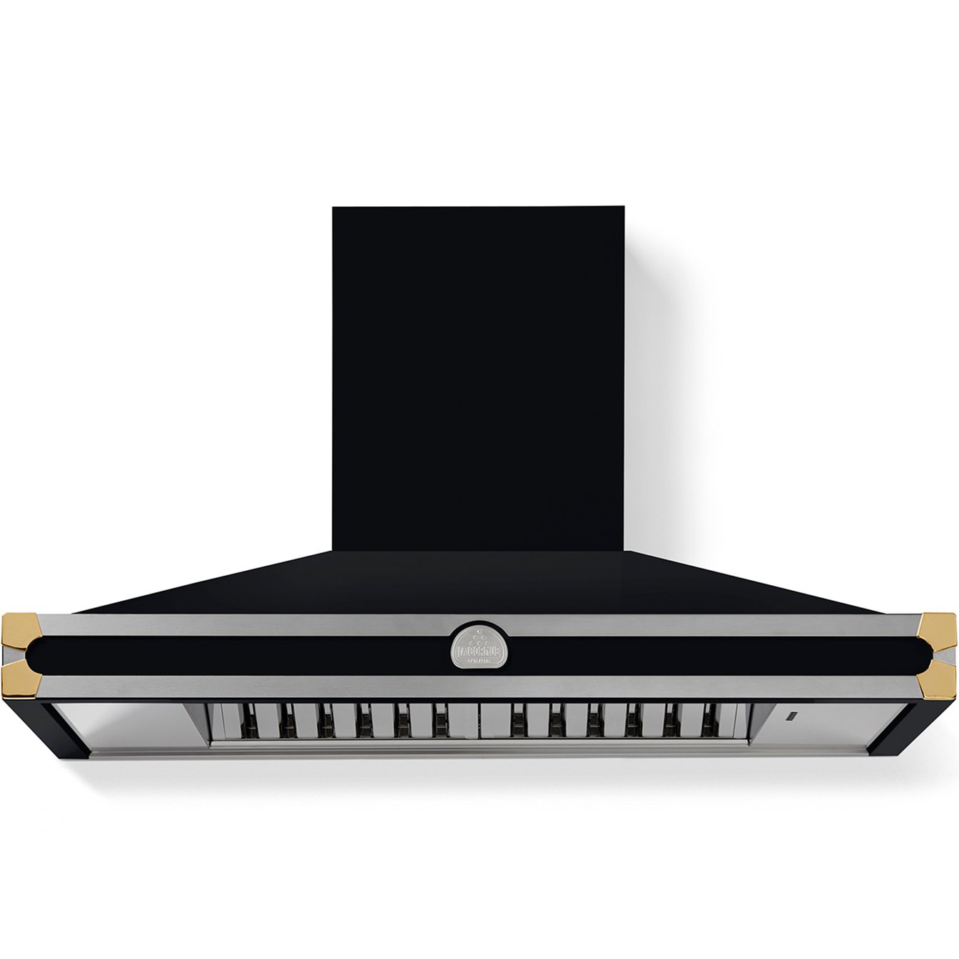La Cornue 43 inch 600 CFM Chimney Hoodfan with Polished Brass Detail
