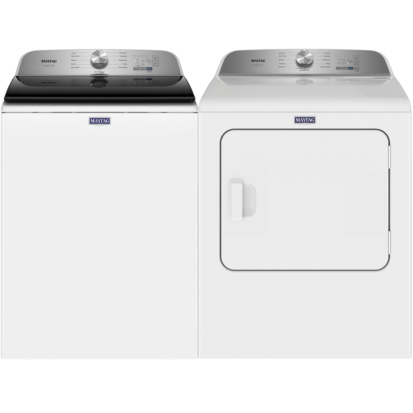 Maytag 5.4 cu.ft. Top Load Washer and 7.0 cu.ft. Steam Vented Dryer