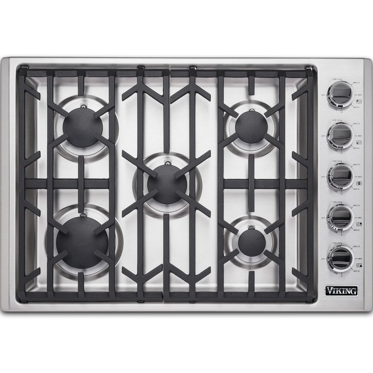 Viking 30"W. Gas Cooktop, Stainless Steel, Liquid Propane