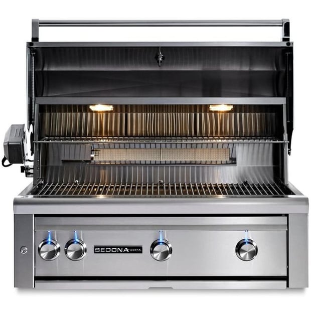 Lynx Sedona Built-in 4 Burner Natural Gas BBQ Grill with Stainless Steel, ProSear Infrared Burner and Rotisserie
