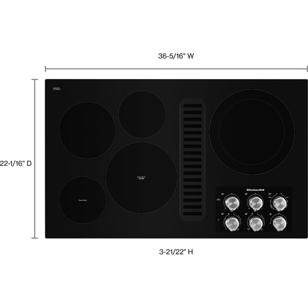 KitchenAid 36 inch Downdraft Electric Cooktop