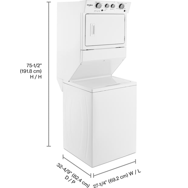 Whirlpool 4.0 cu.ft. Washer and 5.9 cu.ft. Vented Dryer Laundry Center