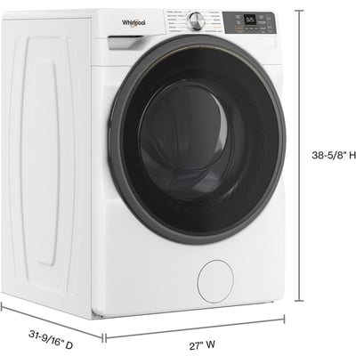 Whirlpool White 7.4 cu.ft. Stackable Electric Dryer and 5.2 cu.ft. Stackable Front Load Washer