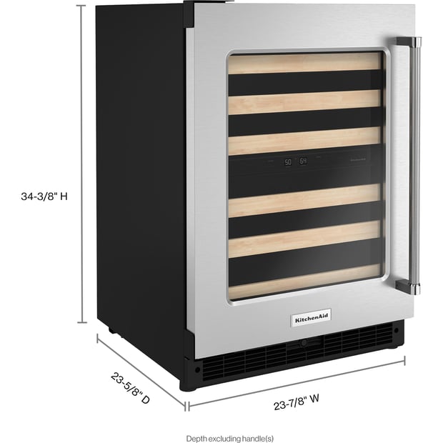 KitchenAid Freestanding or Built-in 24 inch 4.97 cu.ft Wine Cooler