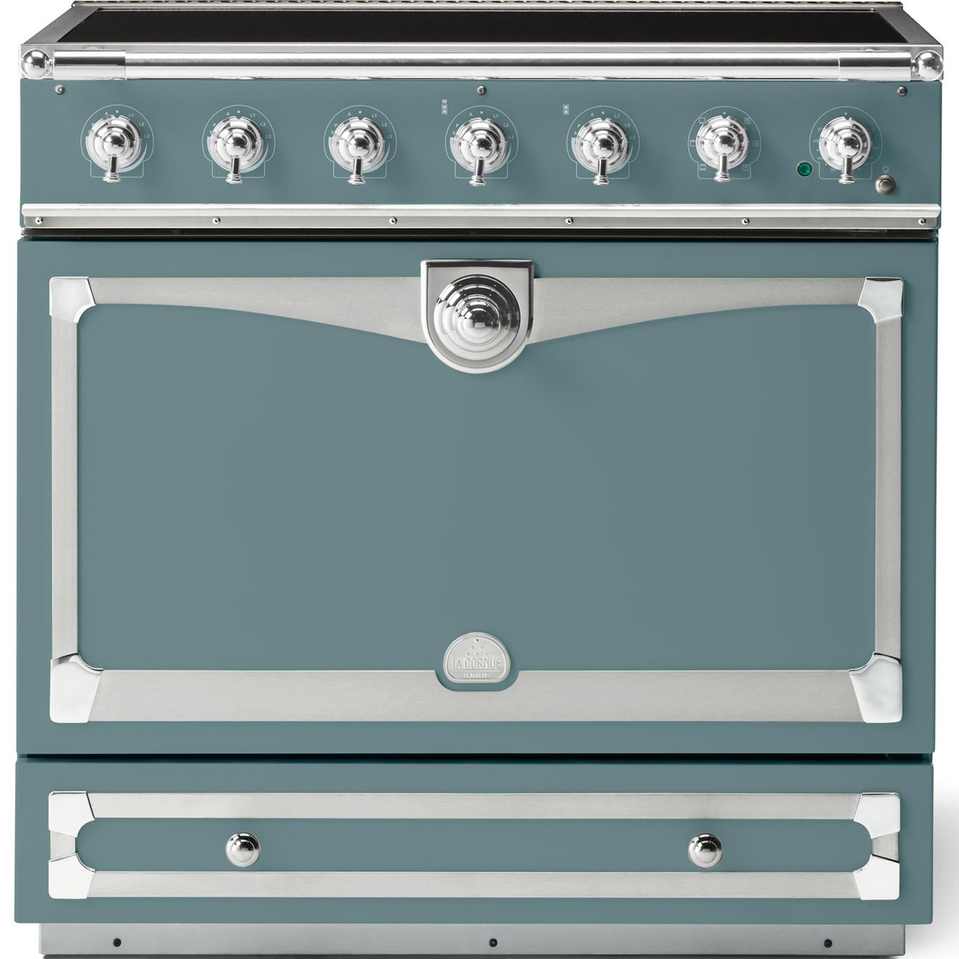 La Cornue 35 inch Single Oven Induction Range with Polished Chrome Detail