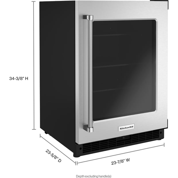 KitchenAid Freestanding or Built-in 24 inch 5.2 cu.ft Compact Bar Refrigerator