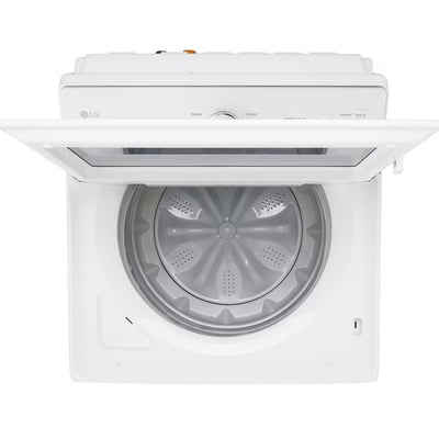 LG White 5.8 cu.ft Top Load Washer and 7.3 cu.ft Front Load Electric Vented Dryer