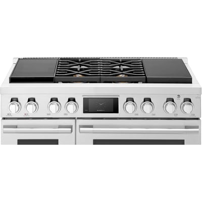 Signature Kitchen Suite 48 inch Dual-Fuel Pro Double Oven Gas Range with Sous Vide and Induction