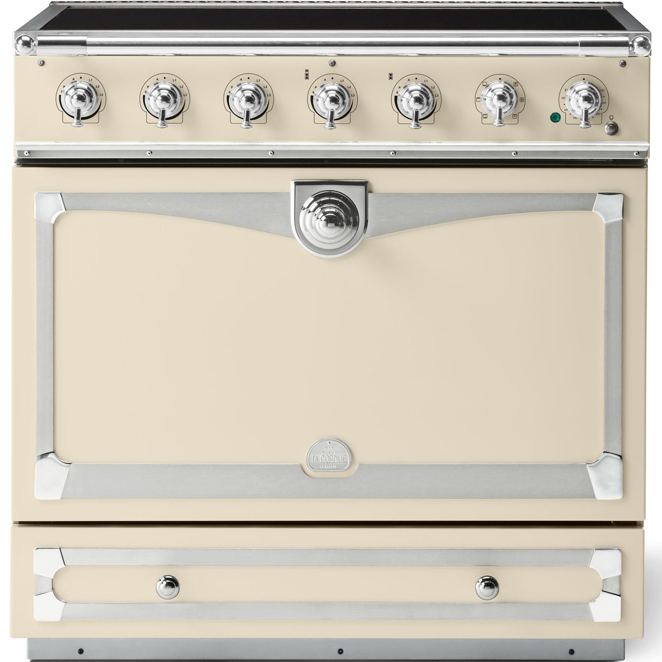 La Cornue 35 inch Single Oven Induction Range with Polished Chrome Detail