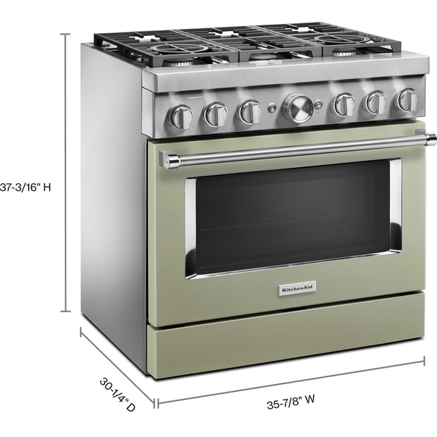 KitchenAid 36 inch Single Oven Dual Fuel Range