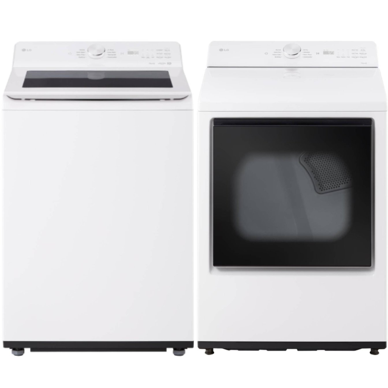 LG 5.6 cu.ft Top Load Washer and 7.3 cu.ft Front Load Electric Vented Dryer