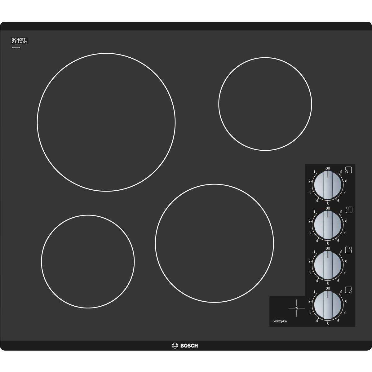 Bosch 500 Series Electric Cooktop 24" surface mount without frame