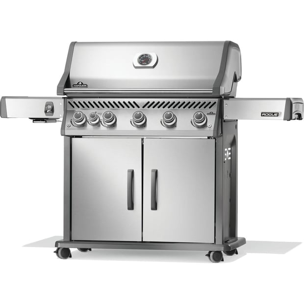 Napoleon Rogue PRO 625 Freestanding 6 Burner Natural Gas BBQ Grill with Infrared Side Burner