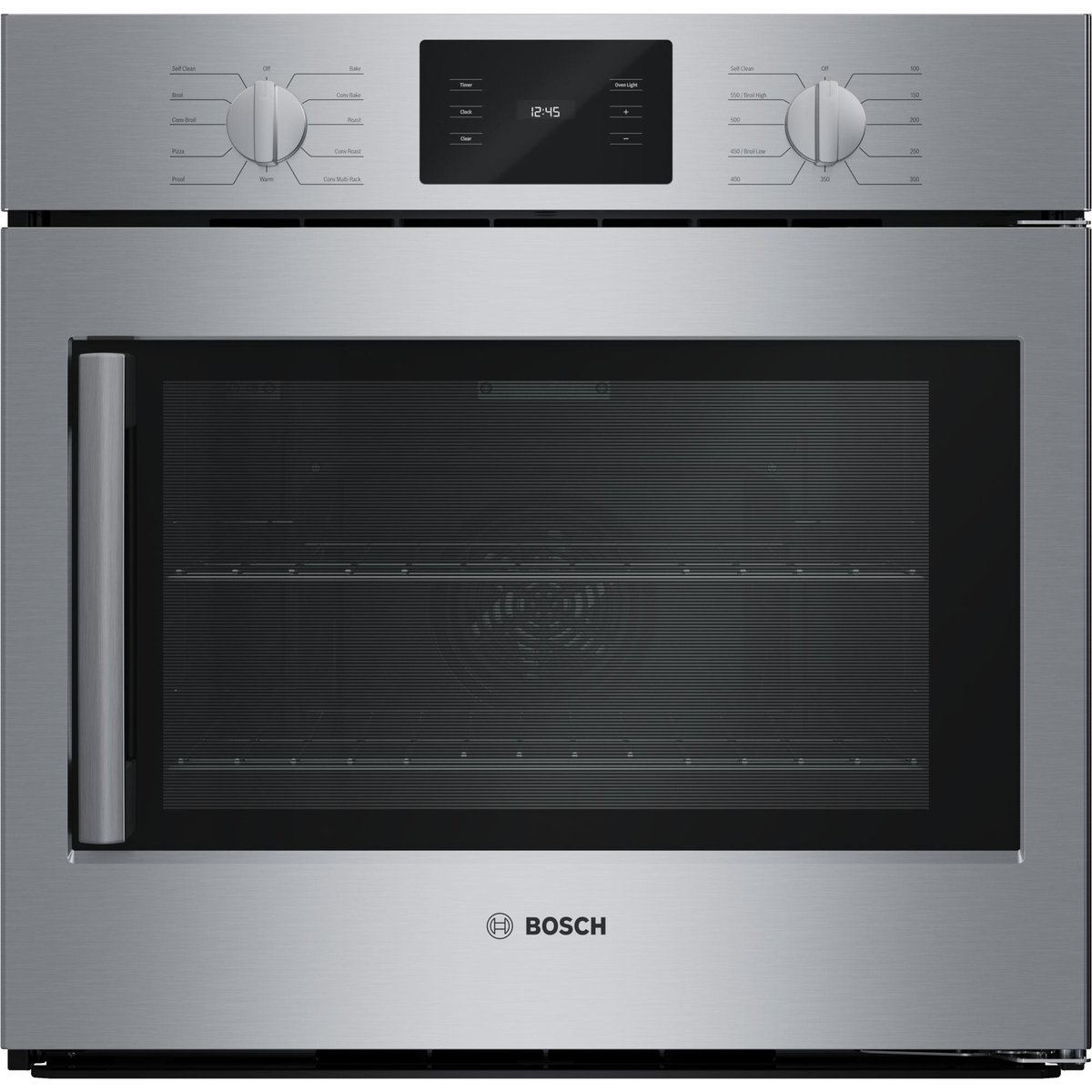 Bosch 500 Series Single Wall Oven 30'' Door hinge: Right, Stainless Steel
