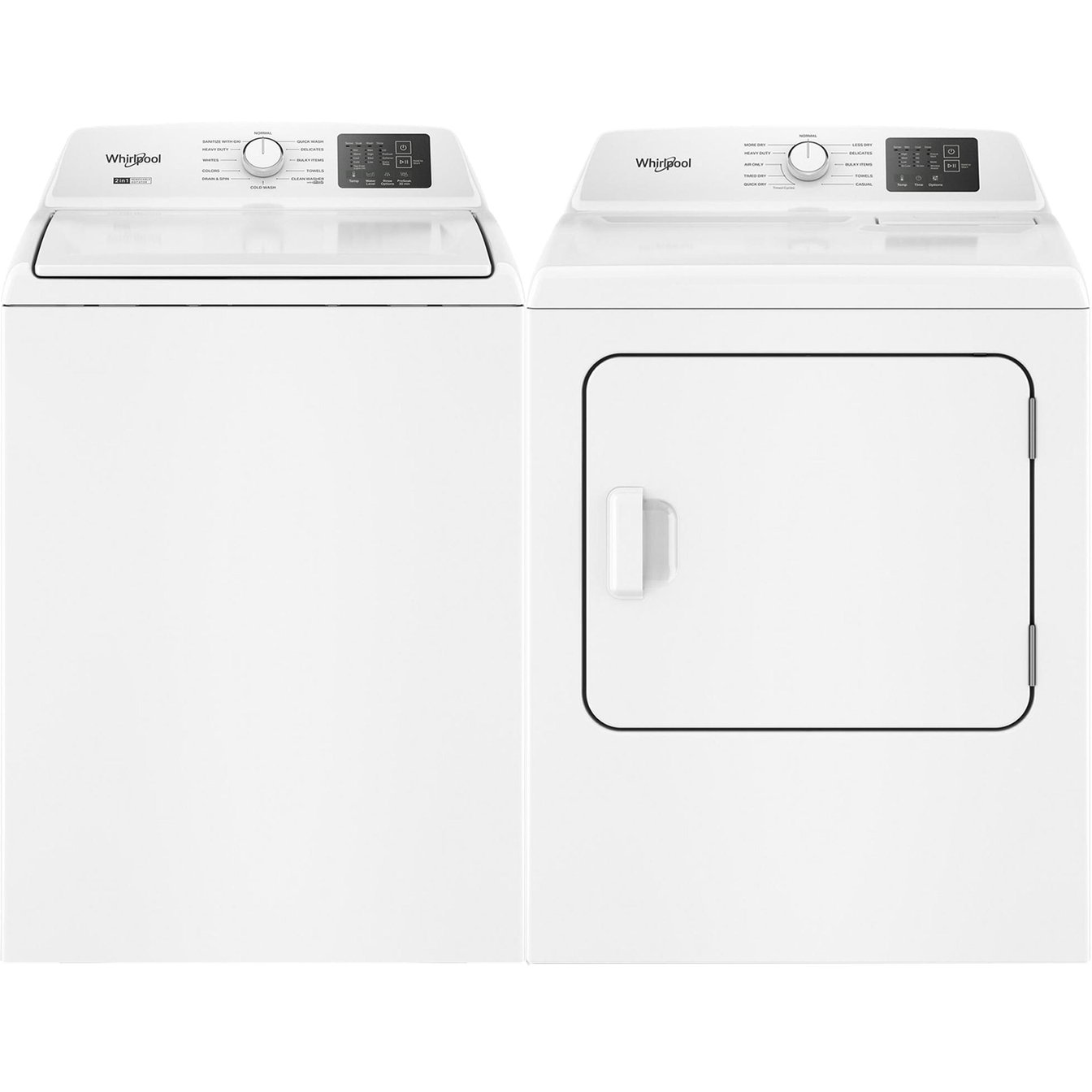 Whirlpool White 4.9 cu. ft. Top Load Washer and 7.0 cu.ft. Vented Dryer 
