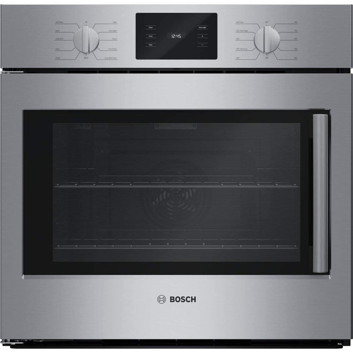 Bosch 500 Series Single Wall Oven 30'' Door hinge: Left, Stainless Steel