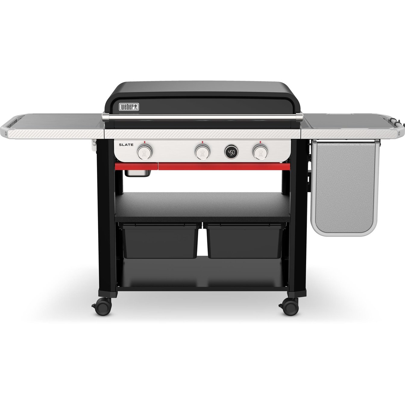 Weber Slate Freestanding 3 Burner Liquid Propane Griddle with Extendable Side Table