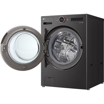 LG Black 5.8 cu.ft. Front Load Washer and 7.4 cu.ft. Stackable Steam Vented Dryer