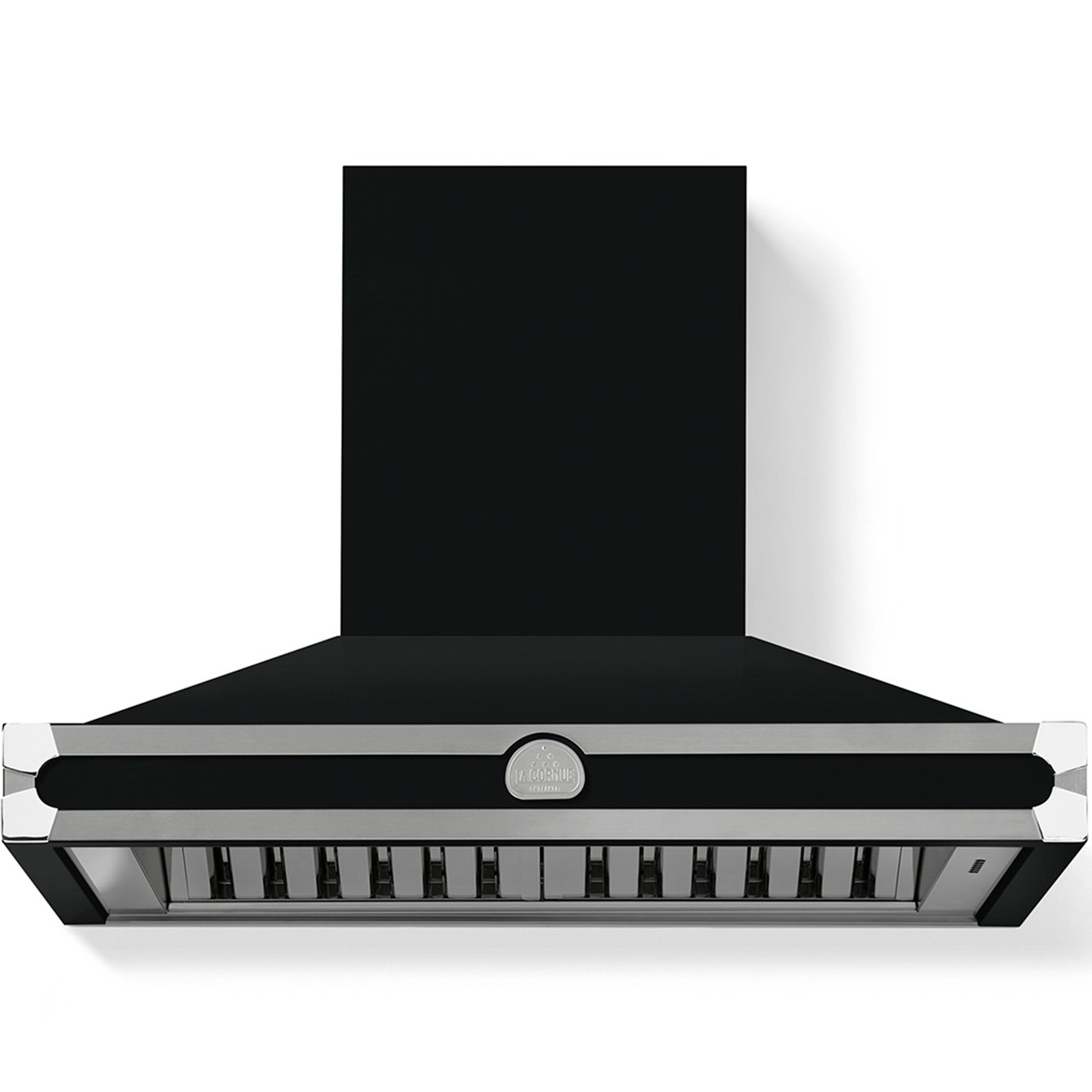 La Cornue 35 inch 600 CFM Chimney Hoodfan with Polished Chrome Detail