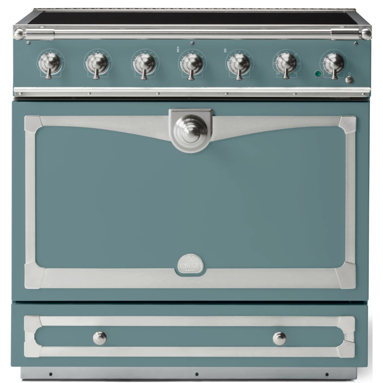 La Cornue 35 inch Single Oven Induction Range with Satin Chrome Detail