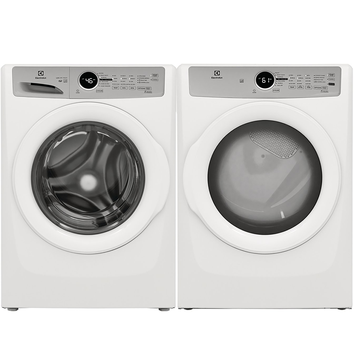 Electrolux White 5.1 cu.ft. Stackable Front Load Washer and 8.0 cu.ft. Stackable Vented Gas Dryer