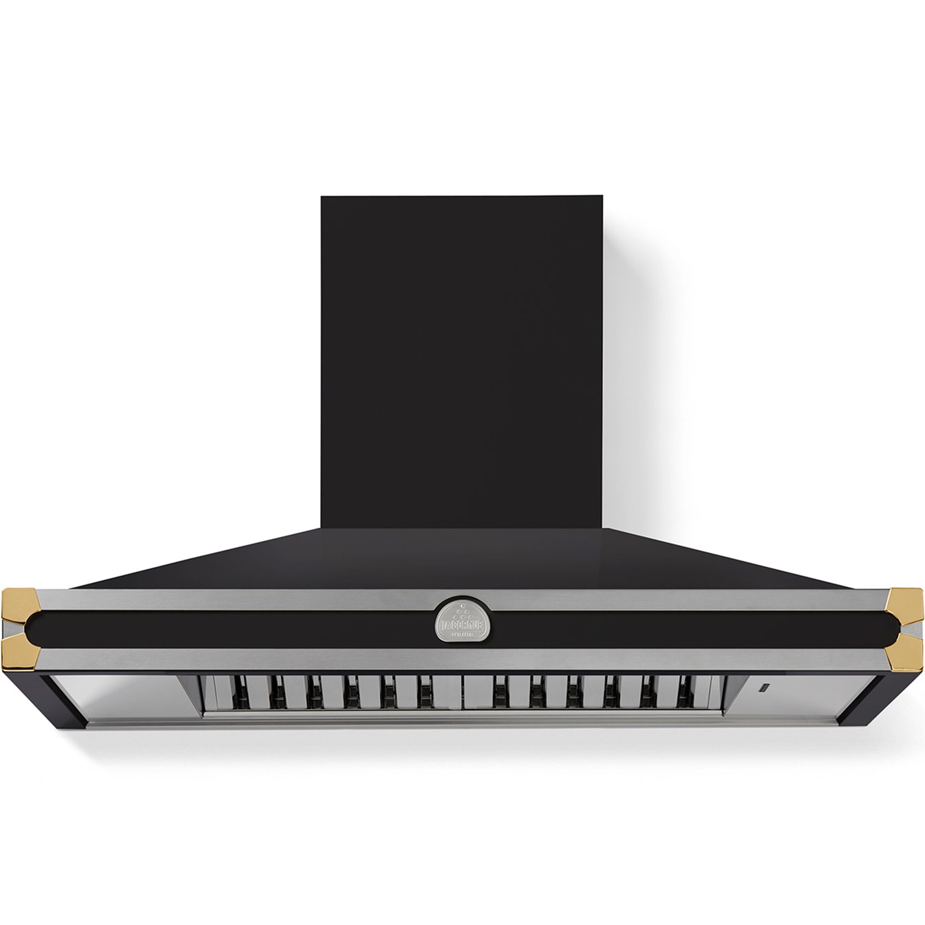 La Cornue 43 inch 600 CFM Chimney Hoodfan with Polished Brass Detail