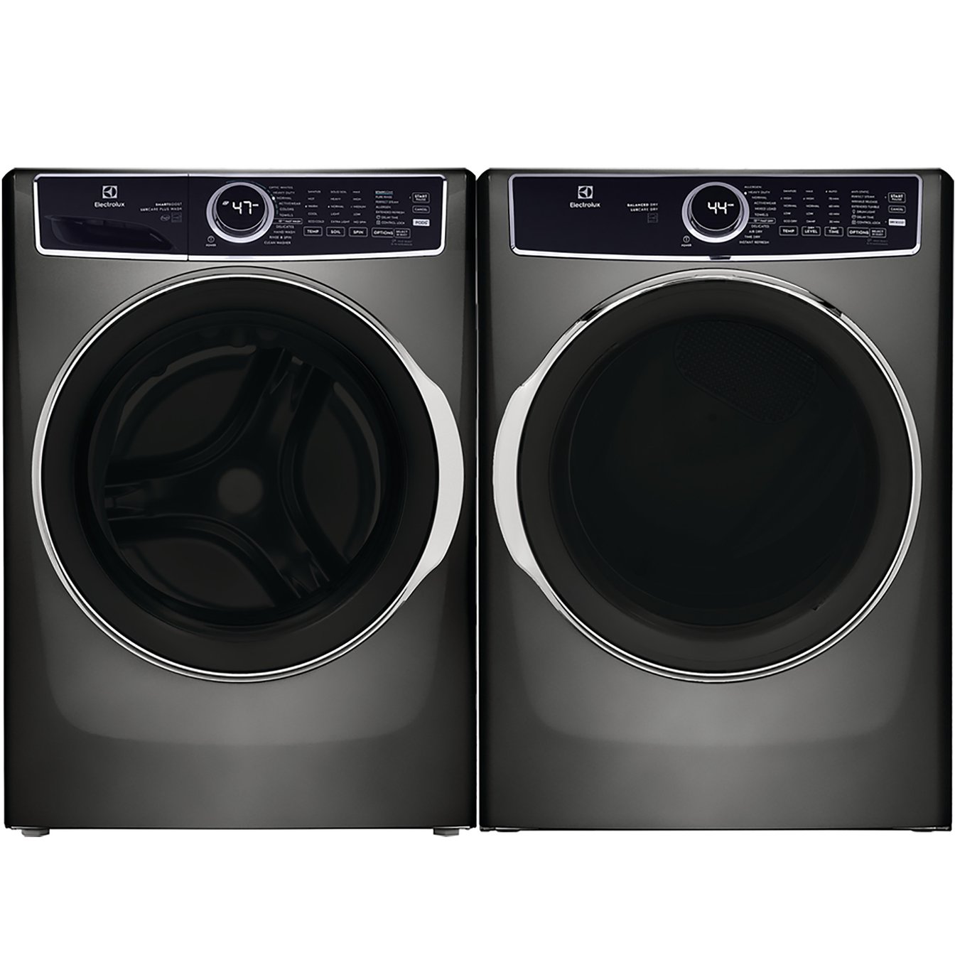 Electrolux Titanium Stackable 5.2 cu.ft. Front Load Steam Washer and 8.0 cu.ft. Steam Dryer
