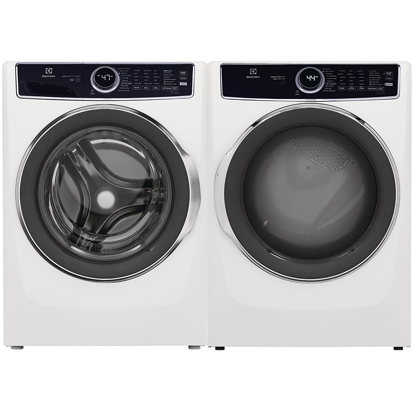 Electrolux White Stackable 5.2 cu.ft. Front Load Steam Washer and 8.0 cu.ft. Steam Dryer
